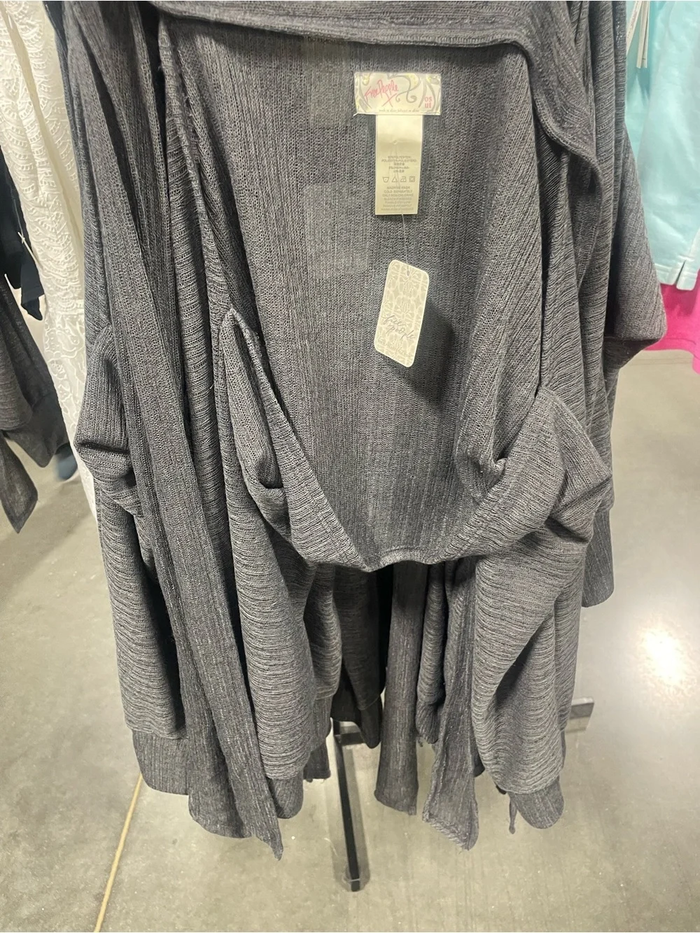 NWT Free People Sol Scarf Bolero/ Charcoal/ Medium